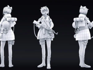 post apocalyptic girl 3D Model