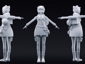 post apocalyptic girl Modèle 3D
