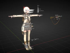 post apocalyptic girl 3D Model
