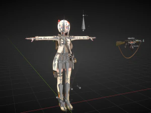 post apocalyptic girl 3D Model