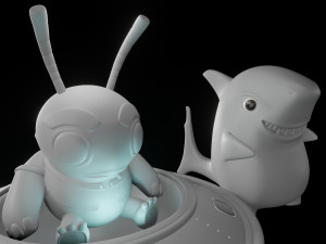 cute aliens e monsters - friends Model 3D