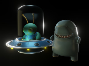 cute aliens e monsters - friends 3D-Modell