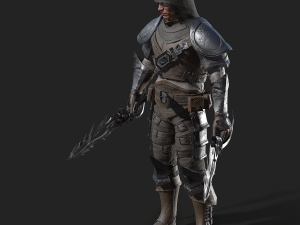 dark fantasy assassin - game ready Modello 3D