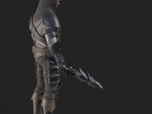dark fantasy assassin - game ready Modello 3D