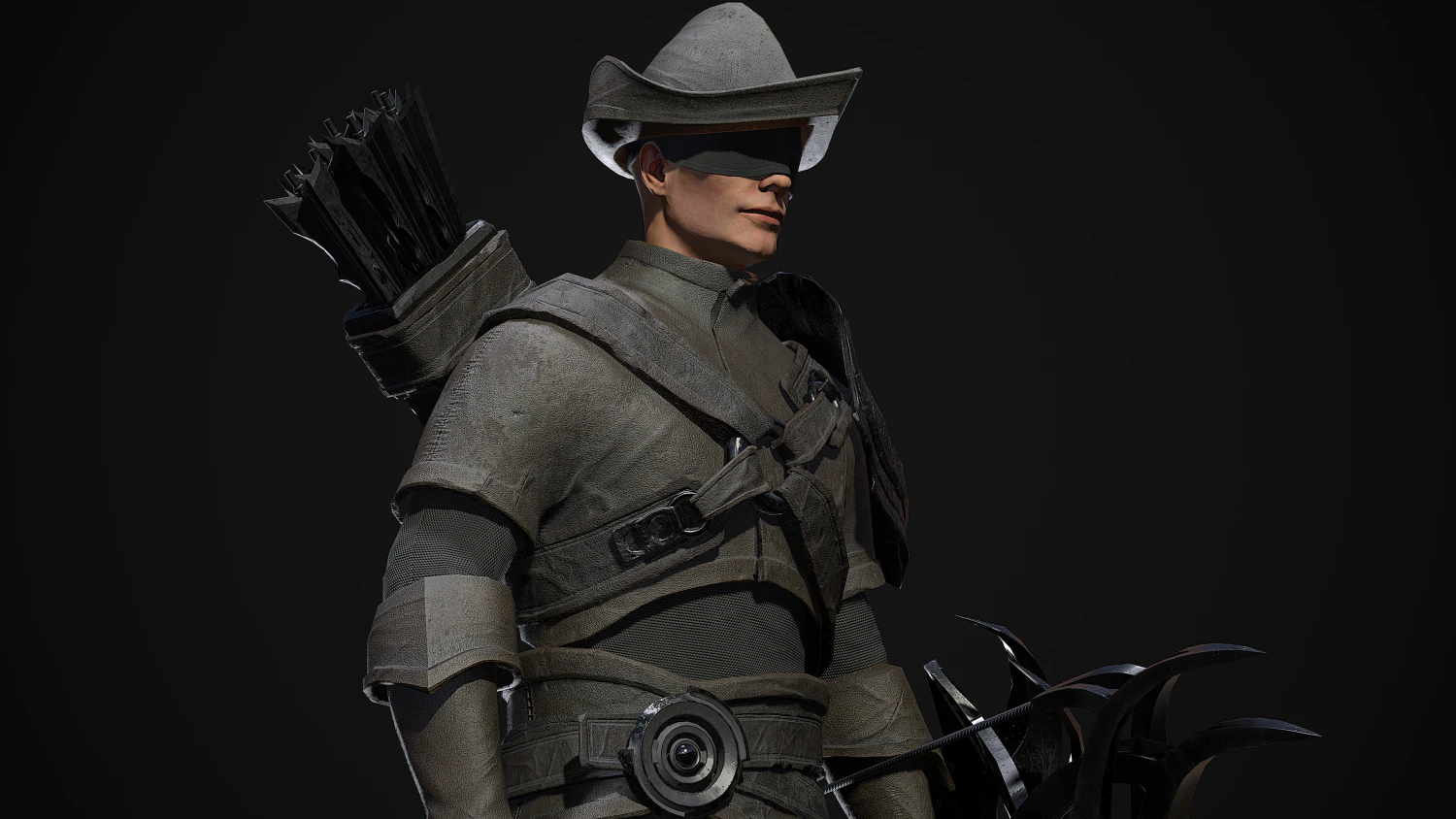 dark fantasy archer - game ready 3D Model .c4d .max .obj .3ds .fbx .stl .blend 