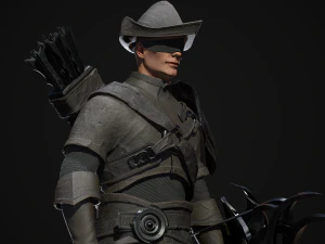 arqueiro de fantasia sombria - jogo pronto Modelo 3D