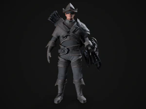 dark fantasy archer - game ready 3D Model