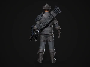 dark fantasy archer - game ready 3D Model