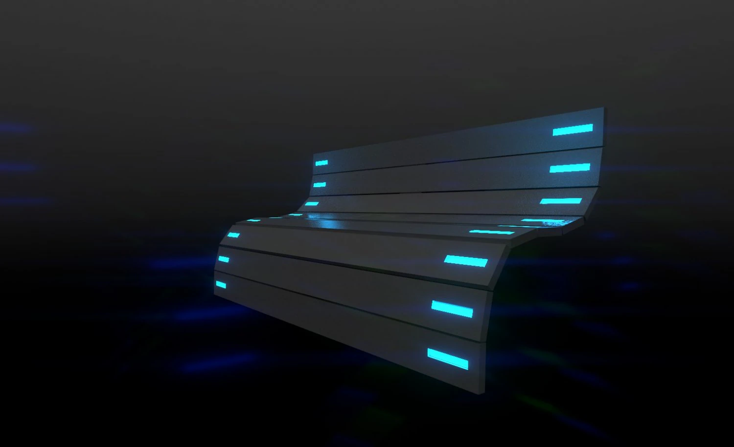 Futuristic bench 3D Model .c4d .max .obj .3ds .fbx .stl .blend 