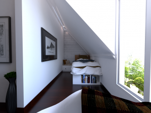scandinavian bedroom - chambre coucher 3D मॉडल
