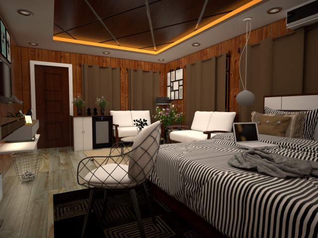 modern bedroom - chambre coucher 3D 模型 .c4d .max .obj .3ds .fbx .stl .blend