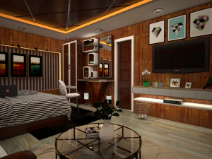 modern bedroom - chambre coucher 3D Model