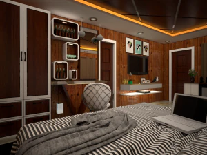 modern bedroom - chambre coucher 3D Model