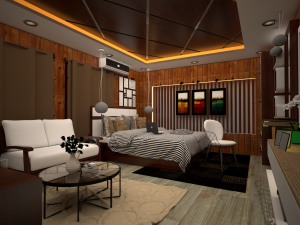 modern bedroom - chambre coucher 3D 模型