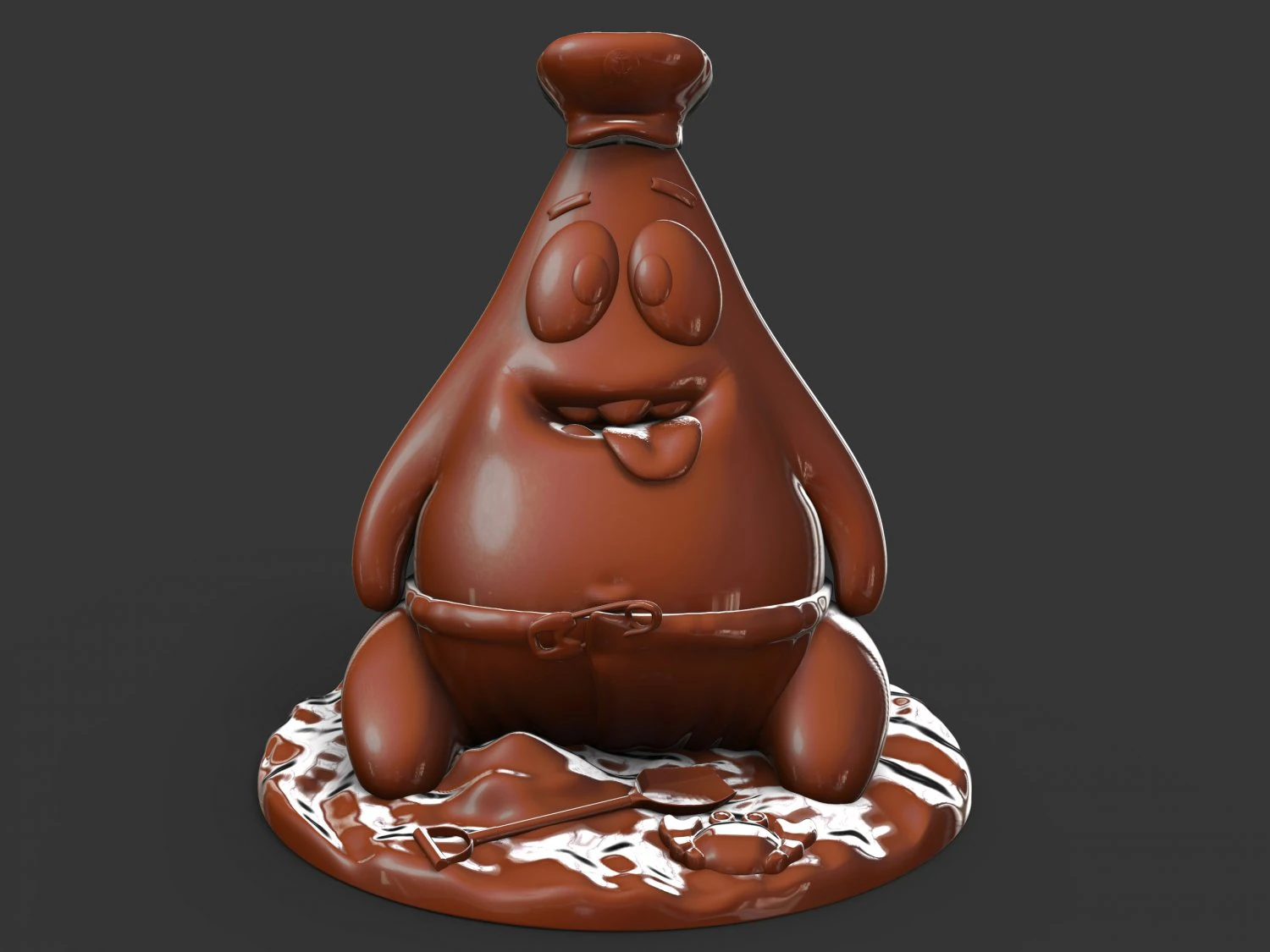 starfish patrick on the beach 3D Print Model .c4d .max .obj .3ds .fbx .stl .blend 