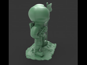 astronaut on the moon with a flag Model Cetak 3D