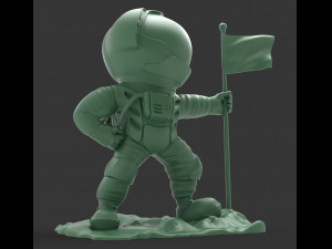 astronaut on the moon with a flag Model Cetak 3D