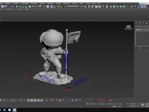 astronaut on the moon with a flag Model Cetak 3D