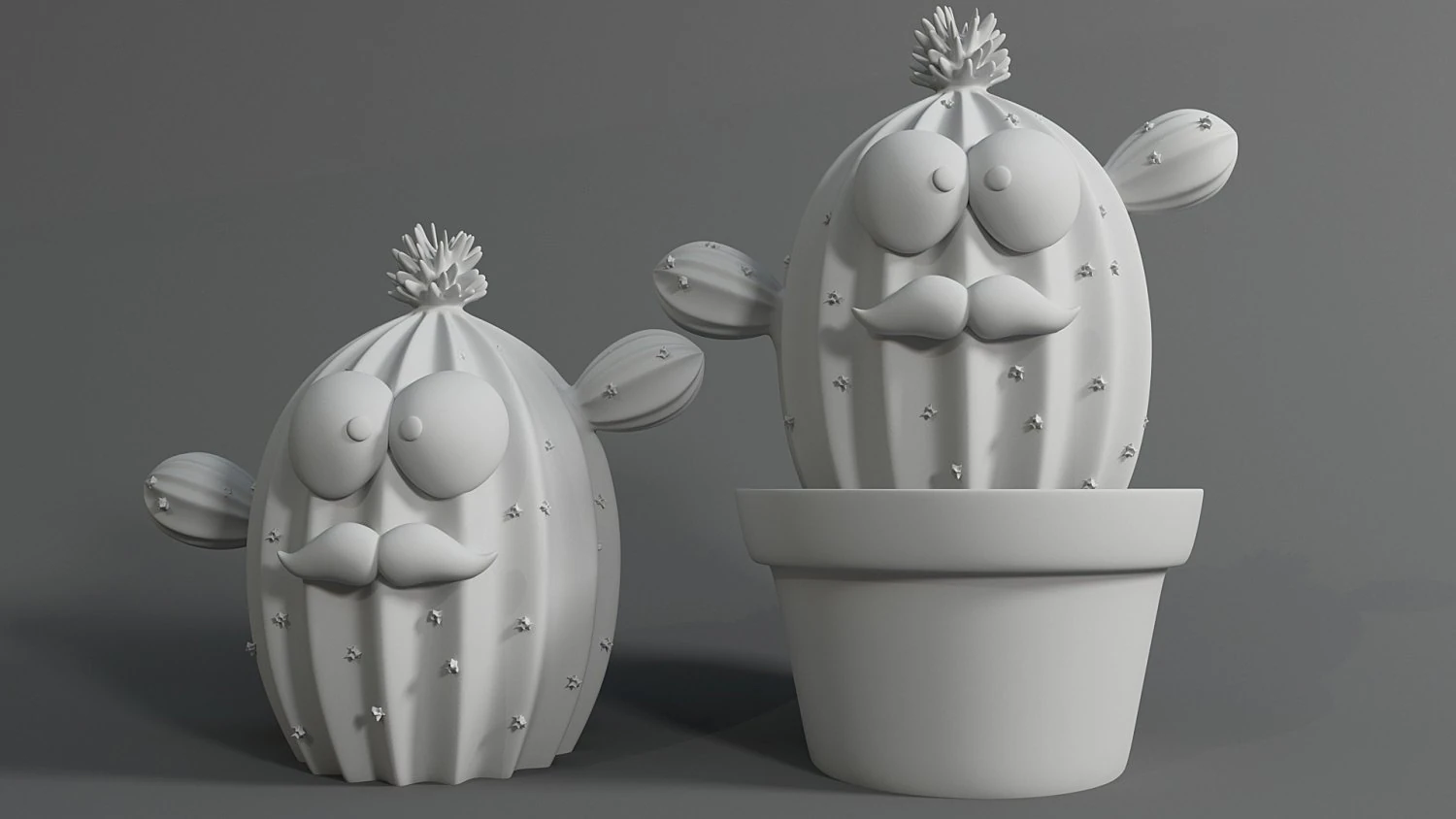 cactus plant living in a pot 3D Print Model .c4d .max .obj .3ds .fbx .stl .blend 