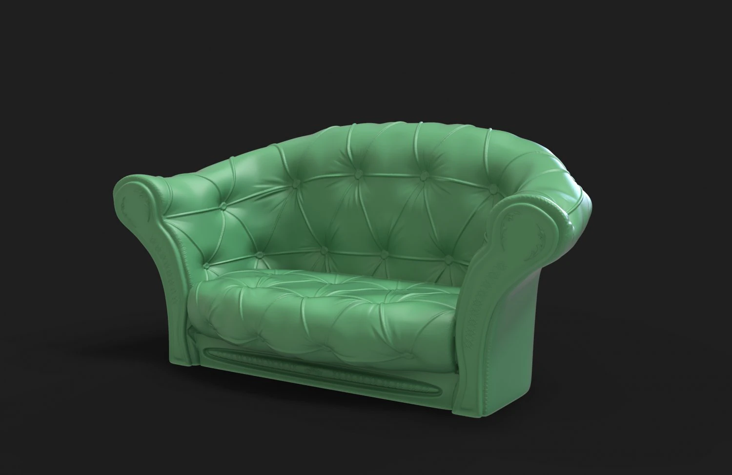Vintage sofa 3D Print Model .c4d .max .obj .3ds .fbx .stl .blend