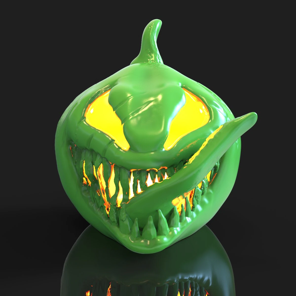 Toothy pumpkin for Halloween 3D Print Model .c4d .max .obj .3ds .fbx .stl .blend