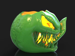 Toothy pumpkin for Halloween 3D Print Model