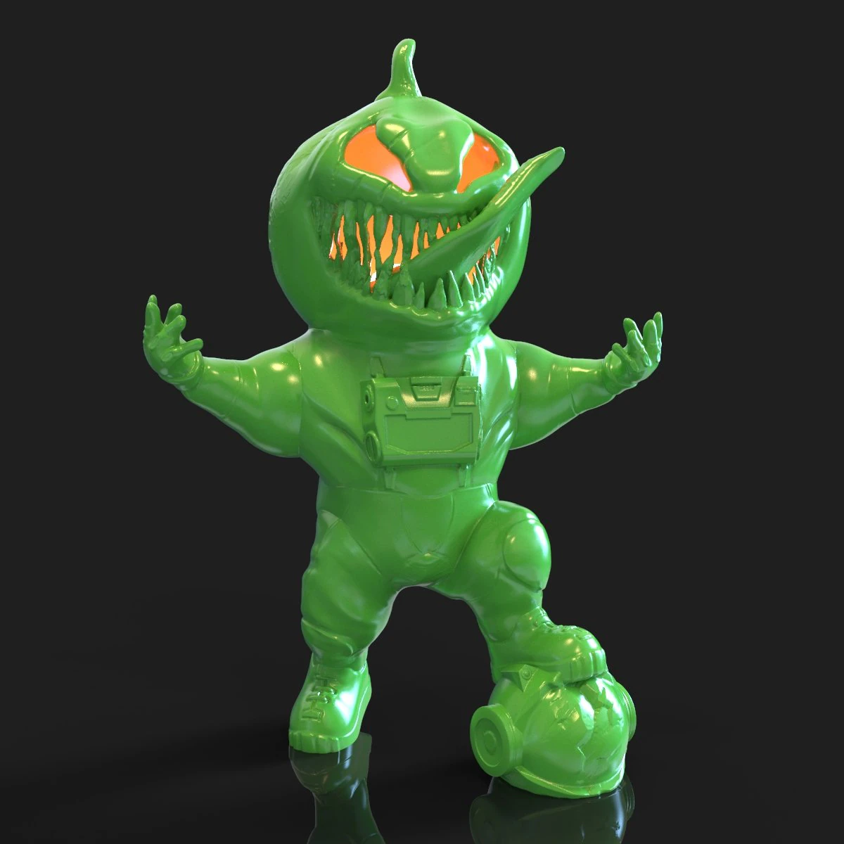 Venom pumpkin in a spacesuit for Halloween 3D Print Model .c4d .max .obj .3ds .fbx .stl .blend 