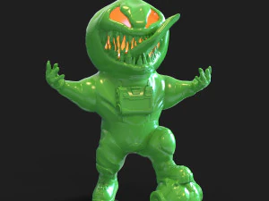 Venom-pompoen in een ruimtepak voor Halloween 3D printmodel