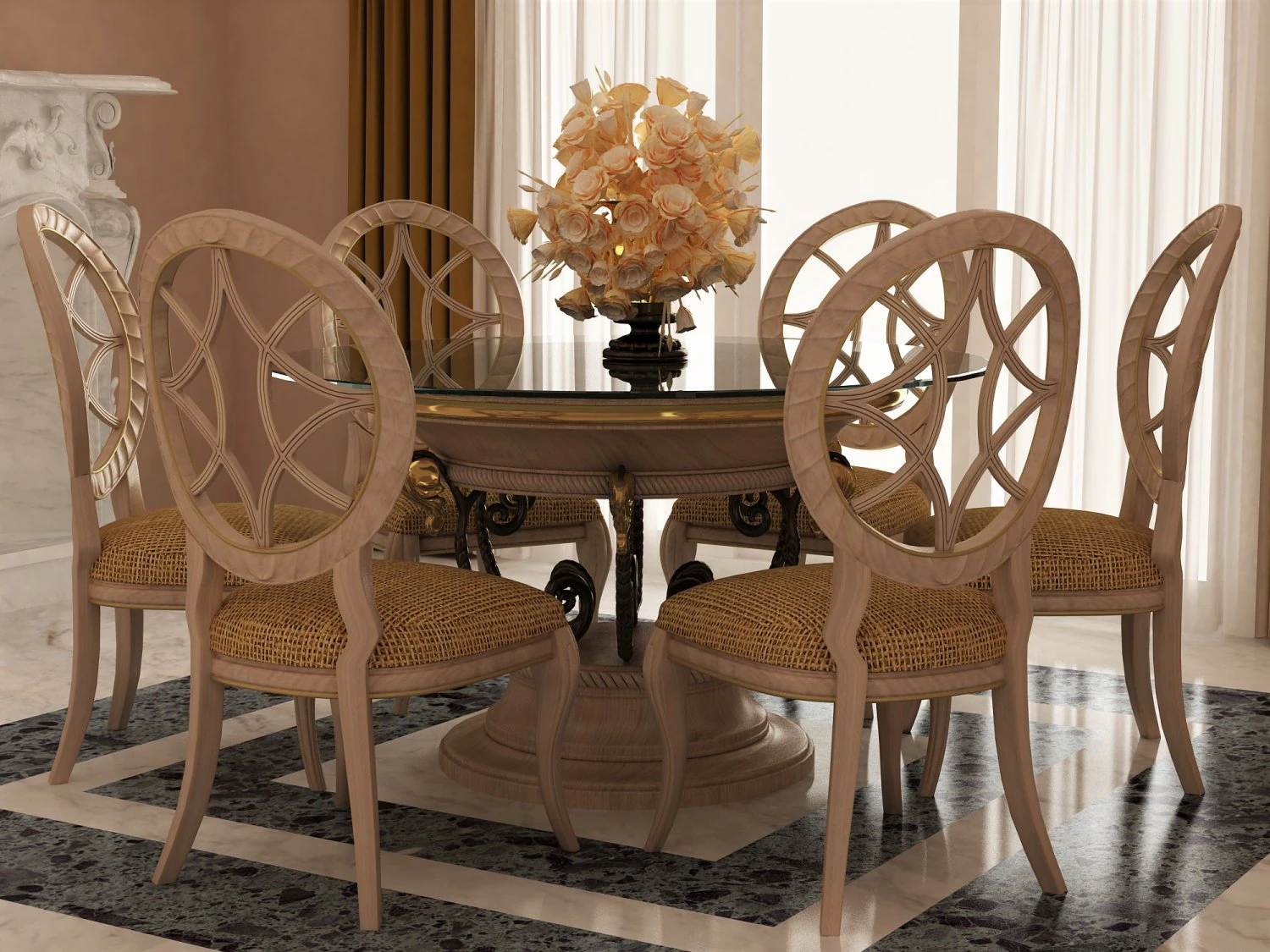 dining table set s 3D Model .c4d .max .obj .3ds .fbx .stl .blend 