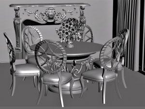 dining table set s Model 3D