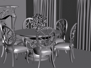 dining table set s Model 3D