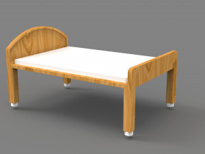 wooden cot Modello 3D