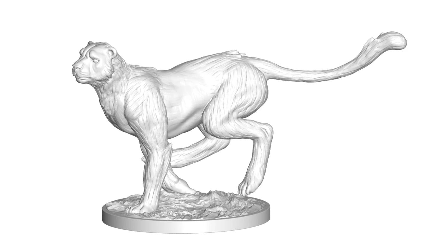 cheetah sculpture - printable 3D Print Model .c4d .max .obj .3ds .fbx .stl .blend 