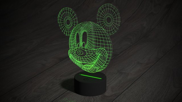 led night light mikimaus 3D Model .c4d .max .obj .3ds .fbx .stl .blend 