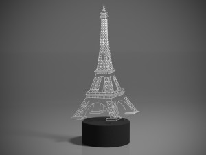 led night light eiffel tower 3D Model