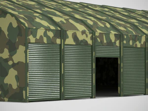 11 ara&ccedil;lık d&uuml;ş&uuml;k poli askeri te&ccedil;hizat garajı 3D Model