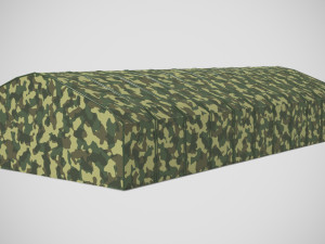 garage for military equipment for 11 cars low-poly 3D Model