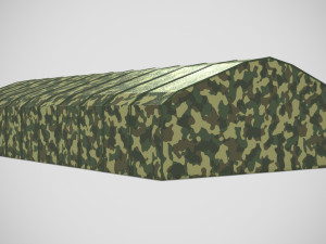 garage for military equipment for 11 cars low-poly 3D Model
