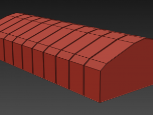 garage for military equipment for 11 cars low-poly 3D Model