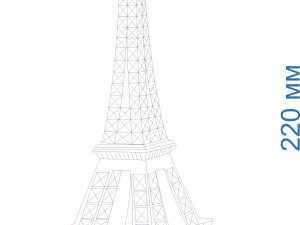eiffel tower drawing for laser cutting 3D 모델