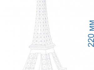 eiffel tower drawing for laser cutting 3D Model