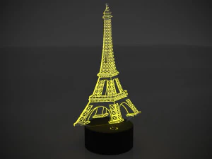 eiffel tower drawing for laser cutting 3D Model