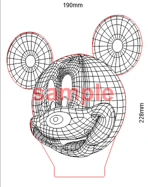 blueprints mickey mouse for laser cutting 3D Model .c4d .max .obj .3ds .fbx .stl .blend 