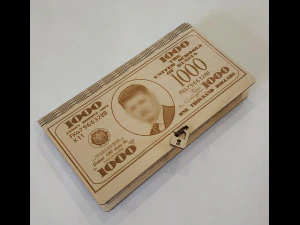 disegno di una scatola di banconote per il taglio laser Modello 3D