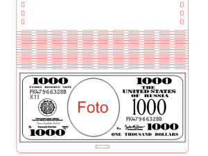 drawing of a box of banknotes for laser cutting Model 3D