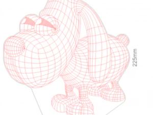 blueprints dog for laser cutting 3D Model