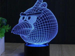 desenhos vetoriais de corte a laser de p&aacute;ssaro irritado Modelo 3D