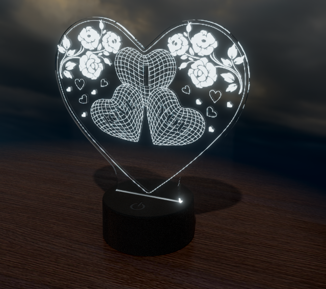 blueprints heart for laser cutting 3D Модель .c4d .max .obj .3ds .fbx .stl .blend 