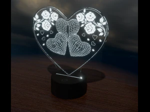 cora&ccedil;&atilde;o de plantas para corte a laser Modelo 3D