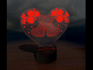 blueprints heart for laser cutting 3D Модель